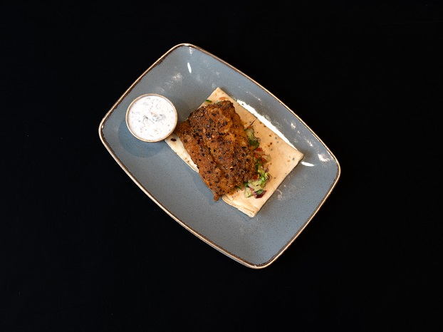 Crispy Cod Fish - Served with Flatbread